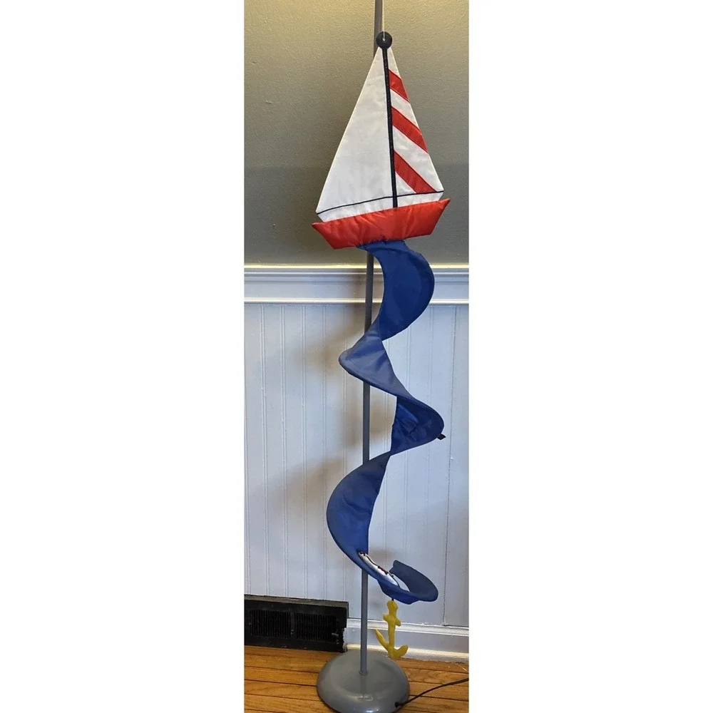 Sailboat Twist Nautical Wind Spinner‎ Windsock Lg